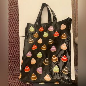 Ladurée Black Tote Bag with Macaroons.  In good condition rare find.